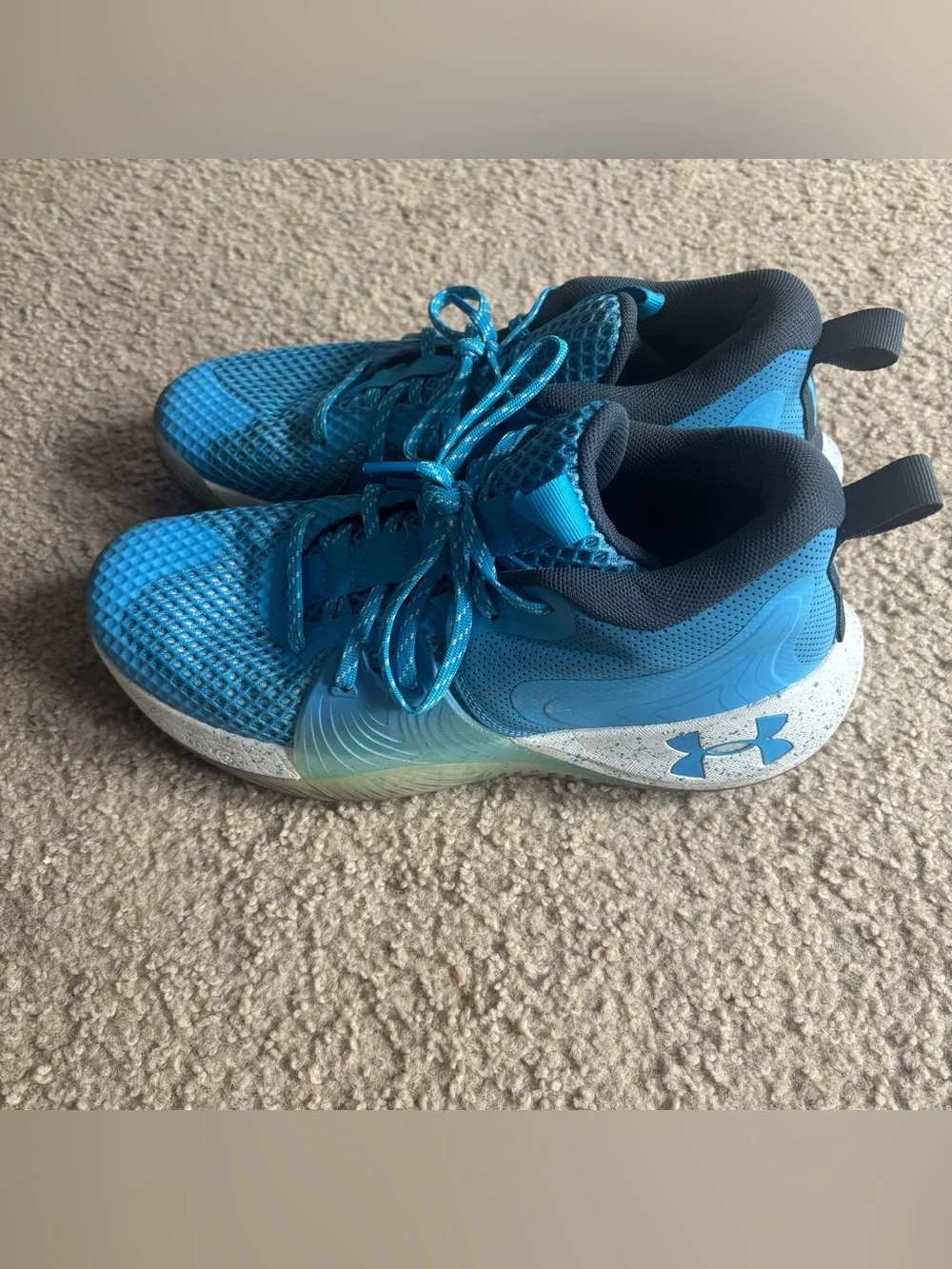Under Armour Embiid One Basketball Shoes Viral Blue Mens 10 HOVR Sneaker